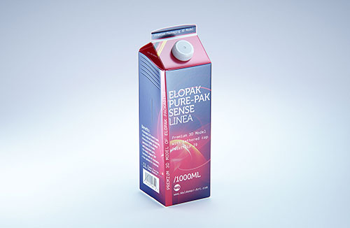 Tetra Pack Prisma EDGE 200ml with DreamCap Premium carton packaging 3D model pak