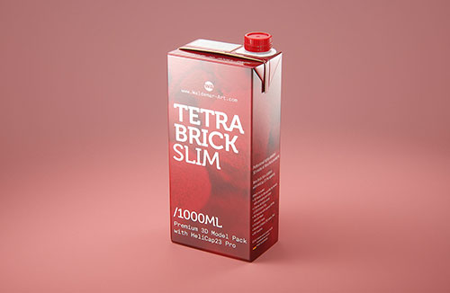 SIG CombiBloc Small 200ml with perforation and a straw hole packaging 3D model pak