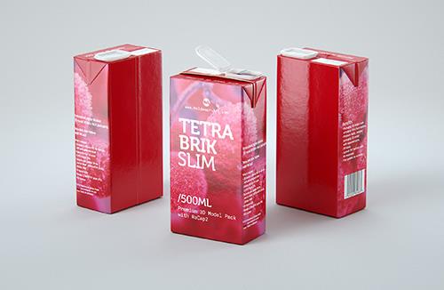 Mockup of Elopak Pure-Pak Diamond-Curve 1000ml packaging - Front view