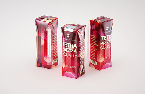 Tetra Pack Prisma Square 1000ml premium packaging 3D model pak with HeliCap 27