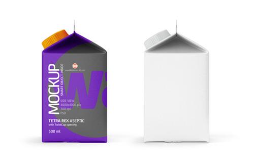 Elopak Pure-Pak Diamond-Curve Fresh 500ml premium packaging 3D model