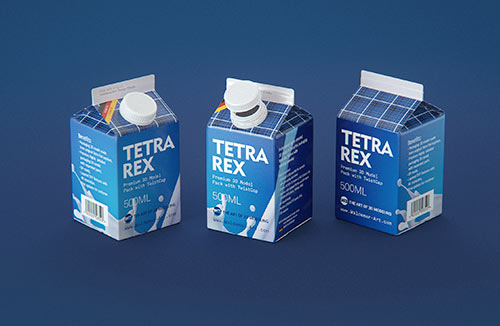 Tetra Pack Rex Mid 2000ml carton package 3D model pak with TwistCap