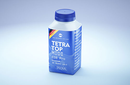 Milk Carton Packaging 3D model pak of Tetra Pack Evero Aseptic Base-D 1000ml with OrionTop O38A