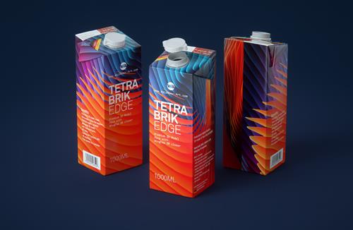 Tetra Pack Gemina Base Crystal 1000ml with HeliCap 27 Premium packaging 3d model pak.