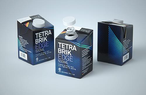 Package Mock-up of Tetra Pack Rex 500ml with TwistCap Side View