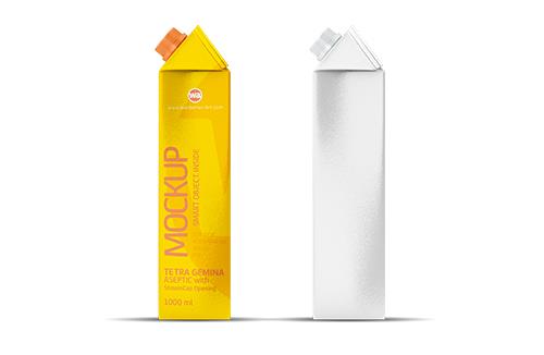 Tetra Pack Brick Edge 200ml 3D packaging model pak with HeliCap23 opening