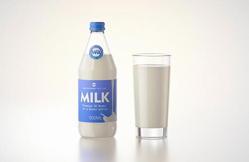 Tetra Pack Brick Base Crystal 200ml Premium packaging 3d model with a straw