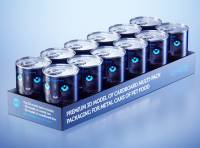 Premium 3D model of cardboard multi-pack packaging for 12x400g metal cans of pet food  