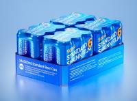 Premium Multi-pack Packaging 3D model with 4 Sets of 6x500ml Standard Cans Each, Wrapped in Shrink Film and Packed in Cardboard