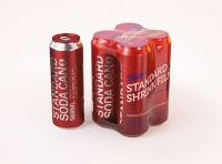 Premium packaging 3D Model of 4x568ml Standard Beer/Soda Cans in Shrink Film Wrap