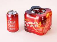 Premium packaging 3D Model of 4x330ml Standard Beer/Soda Cans in Shrink Film Wrap