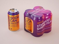 Premium packaging 3D Model of 4x350ml/355ml Standard Beer/Soda Cans in Shrink Film Wrap