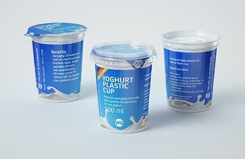 Yoghurt Plastic Cup 500ml Professional packaging 3D model