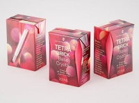 Tetra Pack Brick Base Crystal 200ml Premium packaging 3d model with a straw