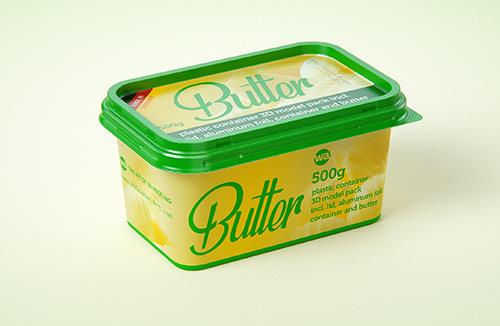 Butter Plastic Container Packagin 3D model pack 500g