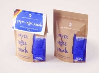 Coffee Paper Pouch 250g with stitches and a label premium packaging 3d model