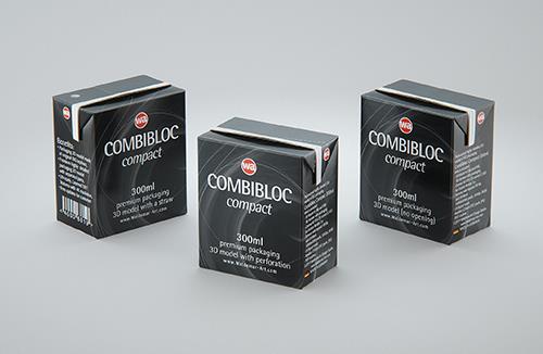 SIG combiBloc Compact 300ml with perforation, straw hole and no opening packaging 3D model