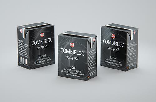 SIG combiBloc Compact 330ml with perforation, straw hole and no opening packaging 3D model