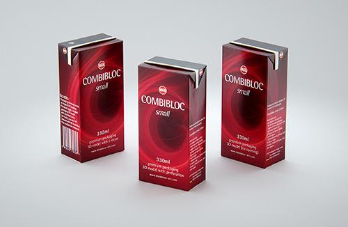 SIG CombiBloc Small 330ml with perforation and a straw hole packaging 3D model pak