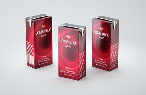 SIG CombiBloc Small 350ml with perforation and a straw hole packaging 3D model pak