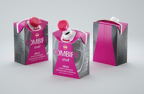 SIG combiFit Small 200ml with combiSmart closure packaging 3D model