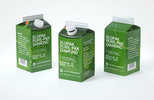 Elopak Pure-Pak Diamond 1500ml Premium packaging 3D model pack