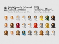 Octane 4+ Standalone Materials Pack 1 - Hard Surfaces [27 items] (Glass, Plastic, Metal, Paper, Cork, PET etc)