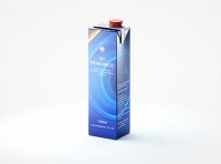 Sig PremiumBloc 1000ml carton packaging with a tethered cap SwiftCap premium 3D model