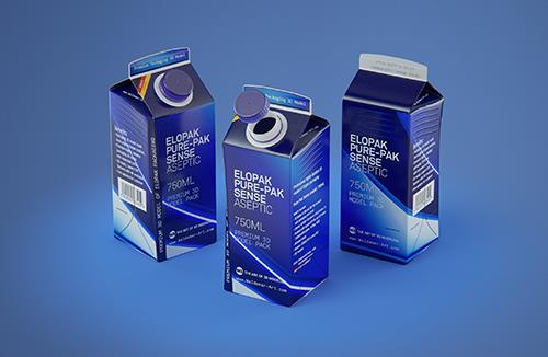 Elopak Pure-Pak Sense Linea 750ml Premium carton packaging 3D model pack