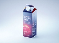 Premium carton packaging 3D model of Elopak Pure-Pak Sense 1000ml with tethered cap TwistFlip 34