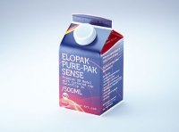 Premium milk carton packaging 3D model of Elopak Pure-Pak Sense 500ml with tethered cap TwistFlip 34
