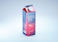 Premium carton packaging 3D model of Elopak Pure-Pak Sense Linea 1000ml with tethered cap TwistFlip 34