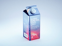 Premium carton packaging 3D model of Elopak Pure-Pak Sense Linea 750ml with tethered cap TwistFlip 29