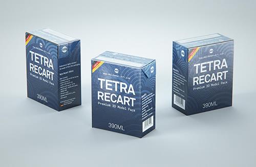 Tetra Pack Recart 390ml Premium carton packaging 3D model pak
