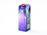 SIG MidiFit 1000ml with tethered cap SwiftCap premium carton packaging 3D model