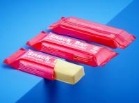 Protein / Snack bar (40g) with partially opened packaging premium 3D model