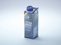 Tetra Pack Brik EDGE 250ml with tethered cap HeliCap 23 Pro packaging 3d model