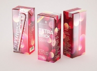 Tetra Pack Brick Slim 200ml with Pull Tab and a packaged straw package 3d model pak