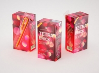 Tetra Pack Brick Slim 300ml with a Straw and Pull Tab packaging 3D model pak