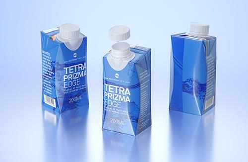 Tetra Pack Prisma EDGE 200ml with DreamCap Premium carton packaging 3D model pak