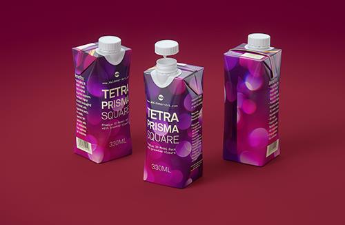 Tetra Pack Prisma Square 330ml 3D model pak with DreamCap 26 opening