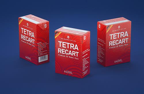 Tetra Pack Recart 440ml Premium carton packaging 3D model pak