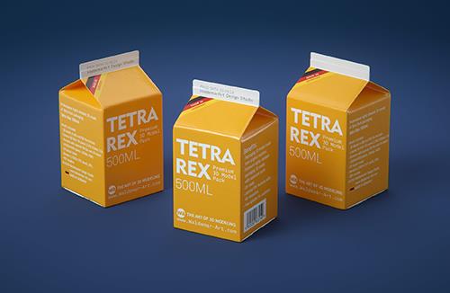 Tetra Pack REX 500ml Professional carton packaging 3D model pak