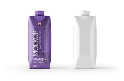 Carton Mockup of Tetra Pack Prisma 500ml Front View