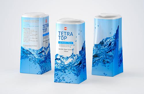 Packaging 3D model pak of Tetra Pack Top Midi 330ml with Bajkal