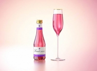 Fruit Secco glass bottle packaging 3D model 200ml with a screw cap and a glass of fruit wine