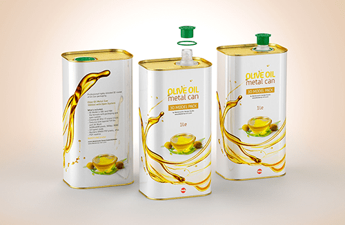 Olive oil Metal Can 1000ml Packaging 3D model