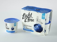 DANONE Light and Free Yogurt Blueberry 4x (115g) product 3D visualization